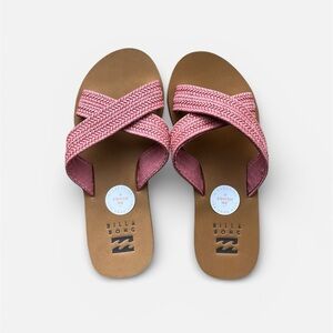 Billabong Pink Braided Slide Sandals